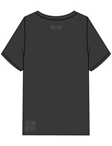 The Mens Heavyweight Tee - Washed Charcoal - MOB - Center Chest & Back Neckline - Back Bottom QR Code - Printed - Light Grey