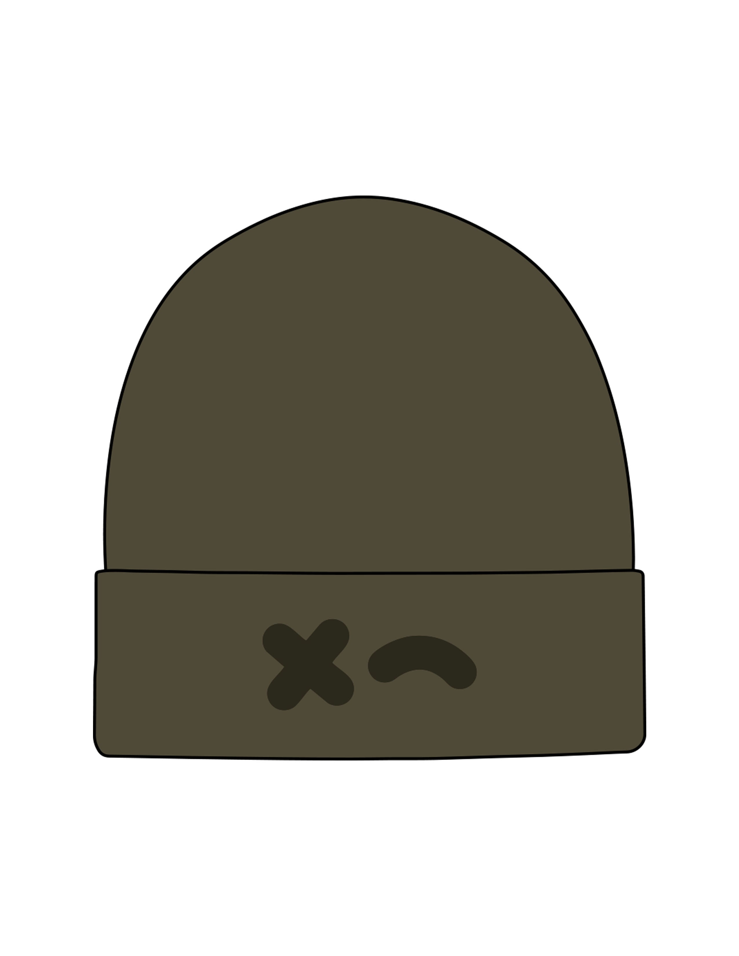The Beanie - Army - Rumble - Center Brim - Embroidered - Tone on Tone