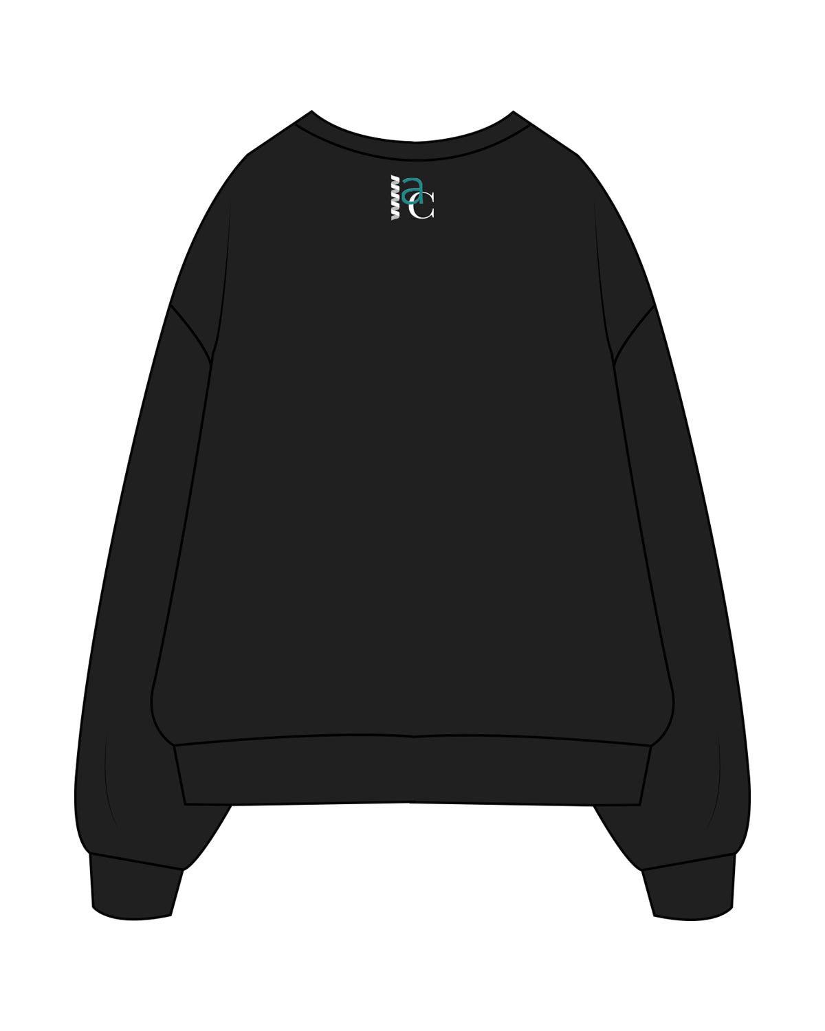 The Womens Crewneck - Black - Alterd - Right Sleeve & Back Neckline - Full Color