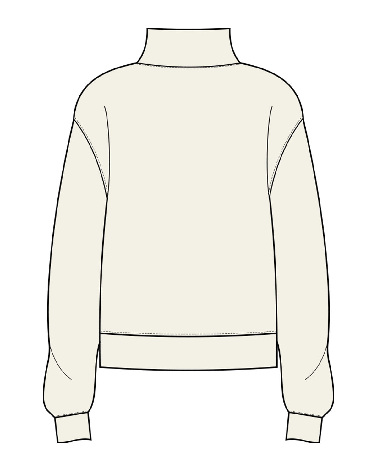 The Womens 1/4 Zip - Off White - Slo x Form - Left Chest Squared - Printed - Charcoal Gray