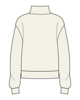 The Womens 1/4 Zip - Off White - Slo x Form - Left Chest Squared - Printed - Charcoal Gray