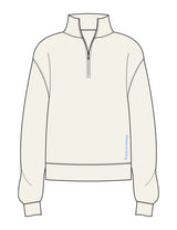 The Mens 1/4 Zip - Off White - Drench - Front Lower Left - Embroidered - Periwinkle