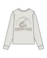 The Womens Heavyweight Long Sleeve - Washed Bone - Coach Code - Center Chest - Tone on Tone