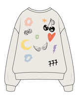 The Mens Crewneck - Bone - The Supper Club - Center Chest Portrait & Back " ICONS " - Printed - Full Color