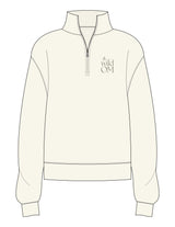 The Womens 1/4 Zip - Off White - The Wild OM - Left Chest Stacked - Embroidered - Olive