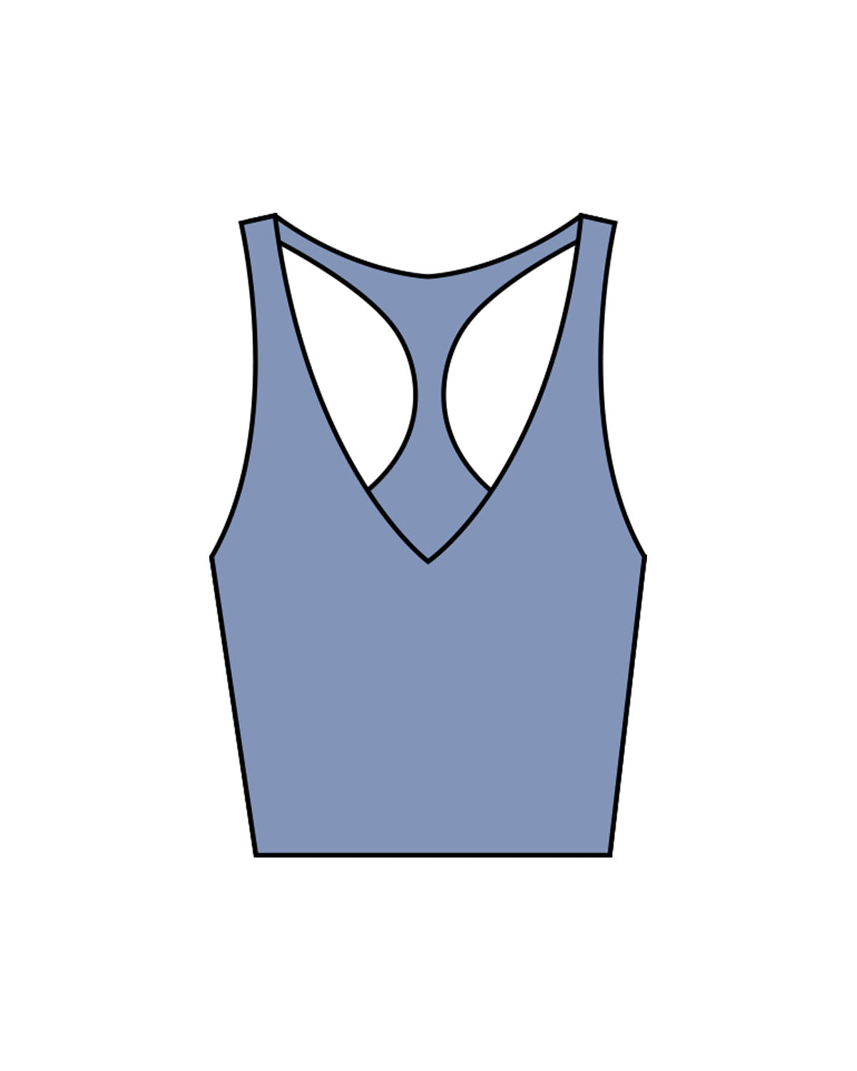 The Racer Tank - Mist - YP - Center Back "YP" - Printed - White