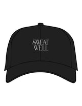 The Dad Hat - Black - Sweat Well - Center Crown Stacked - Embroidered - White