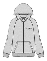 The Womens Zip Hoodie - Heather - SLOW GLOW STUDIO - Left Chest Stacked & Back Stacked - Printed - Full Color