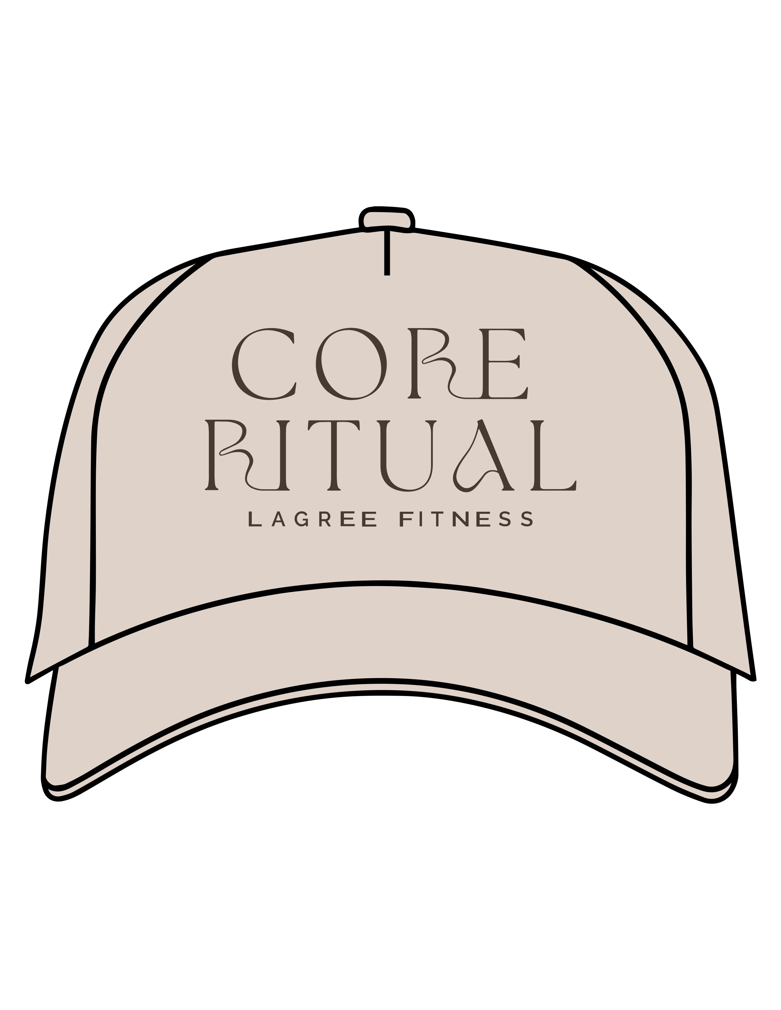 The Foam Trucker Hat - Bone - Core Ritual -  Center Crown Stacked - Printed - Taupe