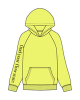 The Mens Hoodie - Neon Yellow - Flowcorps - Right Sleeve & Hoodie - Black
