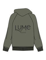 The Mens Hoodie - Cypress - Lume Pilates - Left Chest & Back Stacked - Printed - Charcoal