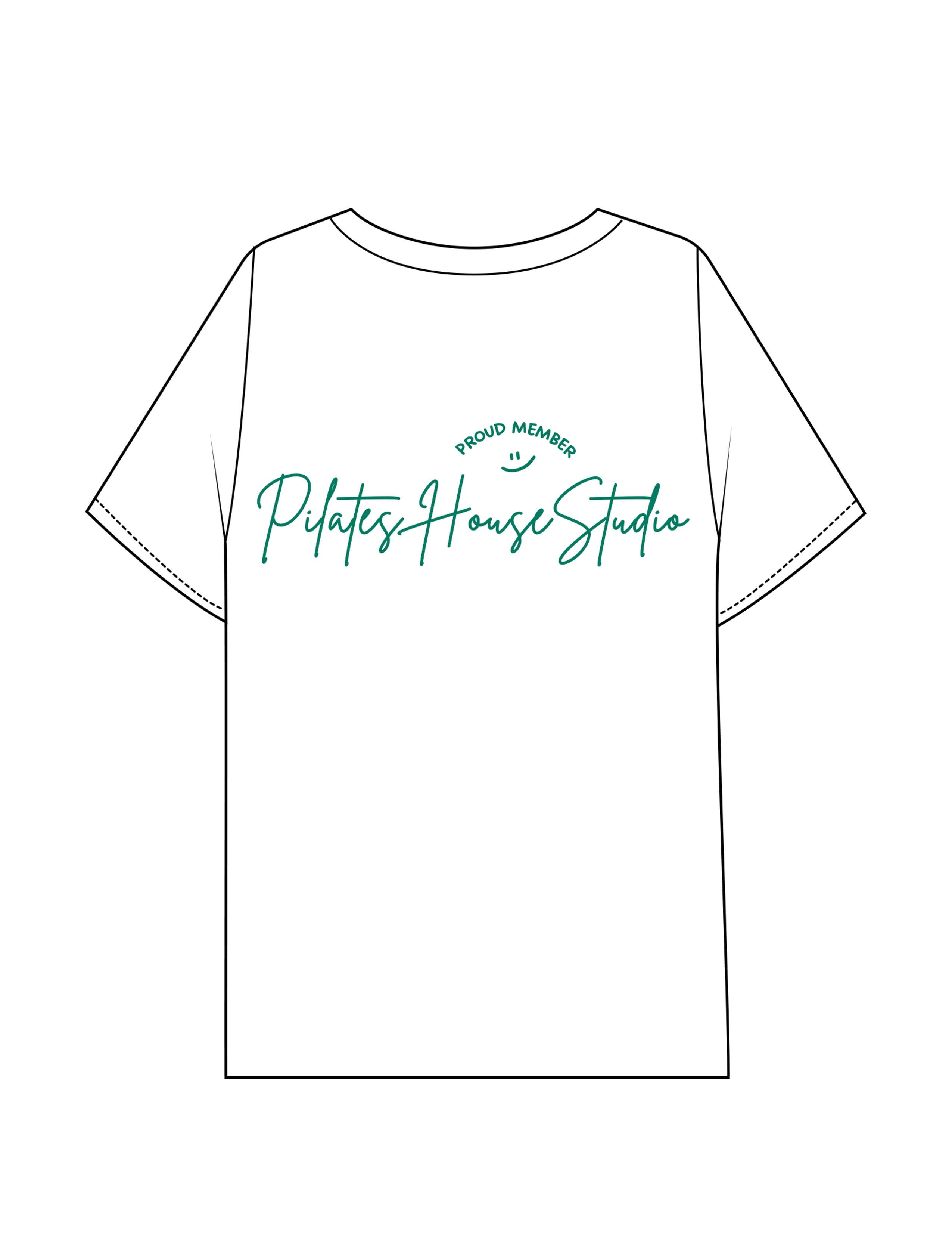 The Mens Boxy Tee - White - PHS - Left Chest & Center Back - Printed - Green