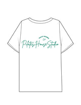 The Mens Boxy Tee - White - PHS - Left Chest & Center Back - Printed - Green