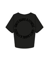 The Crop Tee - Black - Ignite Barre & Fitness - Center Chest & Back Round - Printed - Tone on Tone