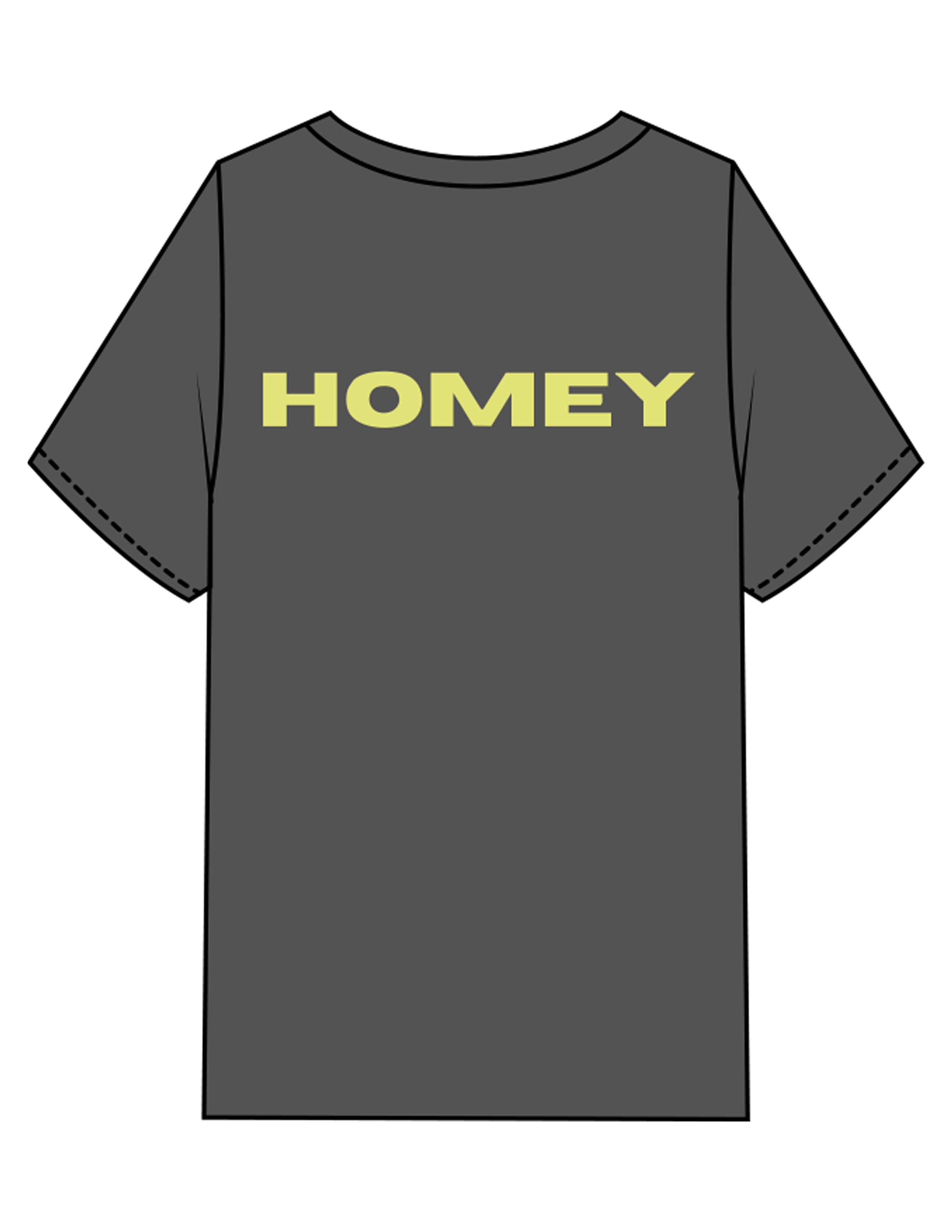 The Womens Heavyweight Tee - Coal Stone - Whit At Home - Left Chest & Center Back - Printed - Lime