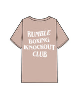 The Mens Heavyweight Tee - Washed Pink - Rumble - Left Chest & Back Stacked - Printed - White