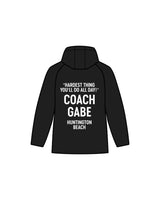 The Mens Windbreaker - Black - Vasilios Filippakis - Left Chest & Back Stacked "COACH GABE" - Printed - White