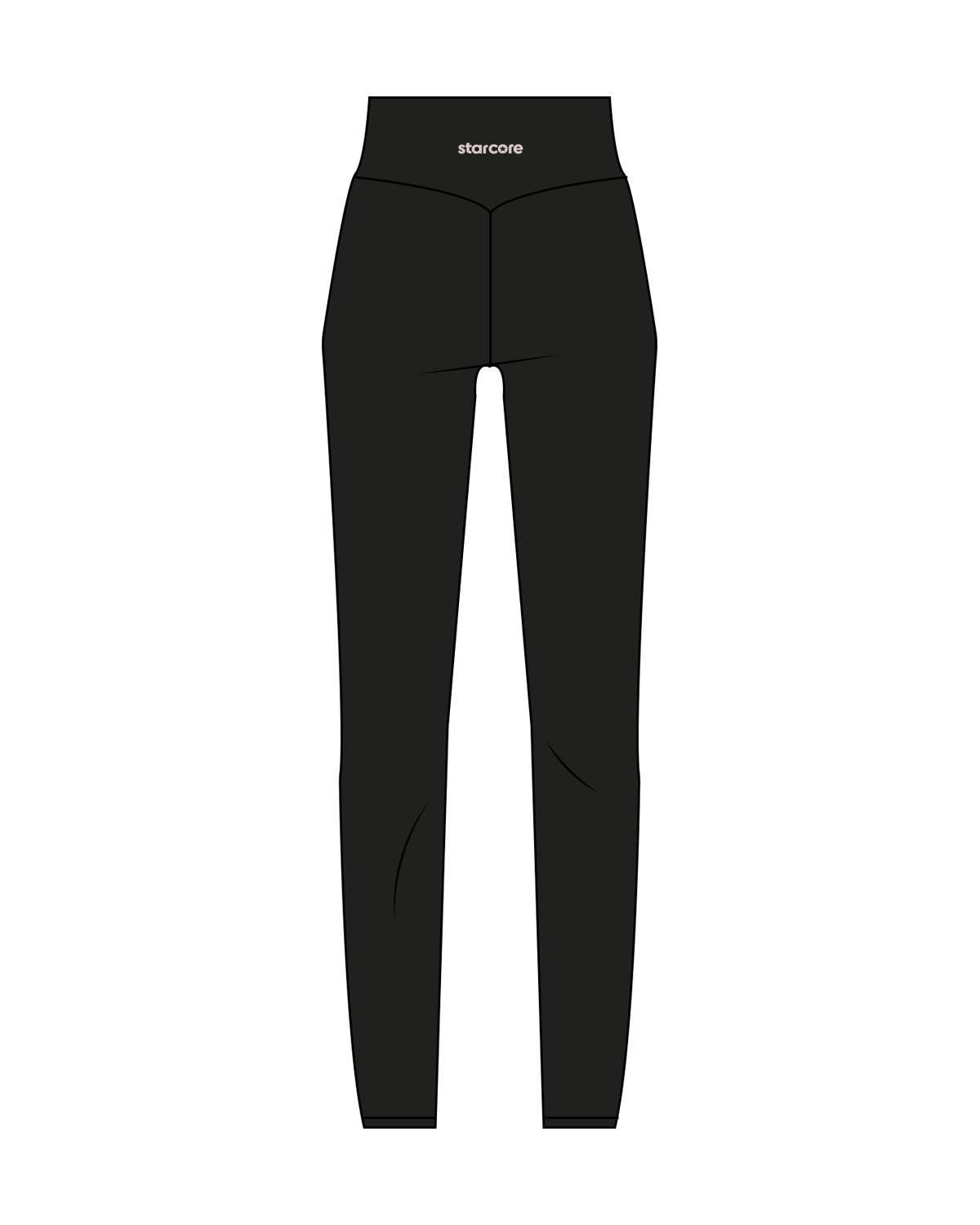 The Basic Legging - Black - StarCore - Center Back - Printed - Taupe