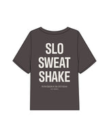 The Midweight Crop Tee - Pepper - Powerhouse Fitness - Left Chest & Center Back Stacked - Printed - Bone