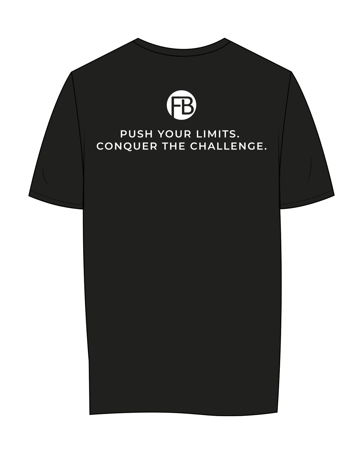 The Womens Tee - Black - Krista - Center Chest Stacked & Center Back Stacked Logo - Printed - White