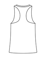 The Womens Full Length Tank - White - The Oak Method - Center Chest Round - Printed - Black