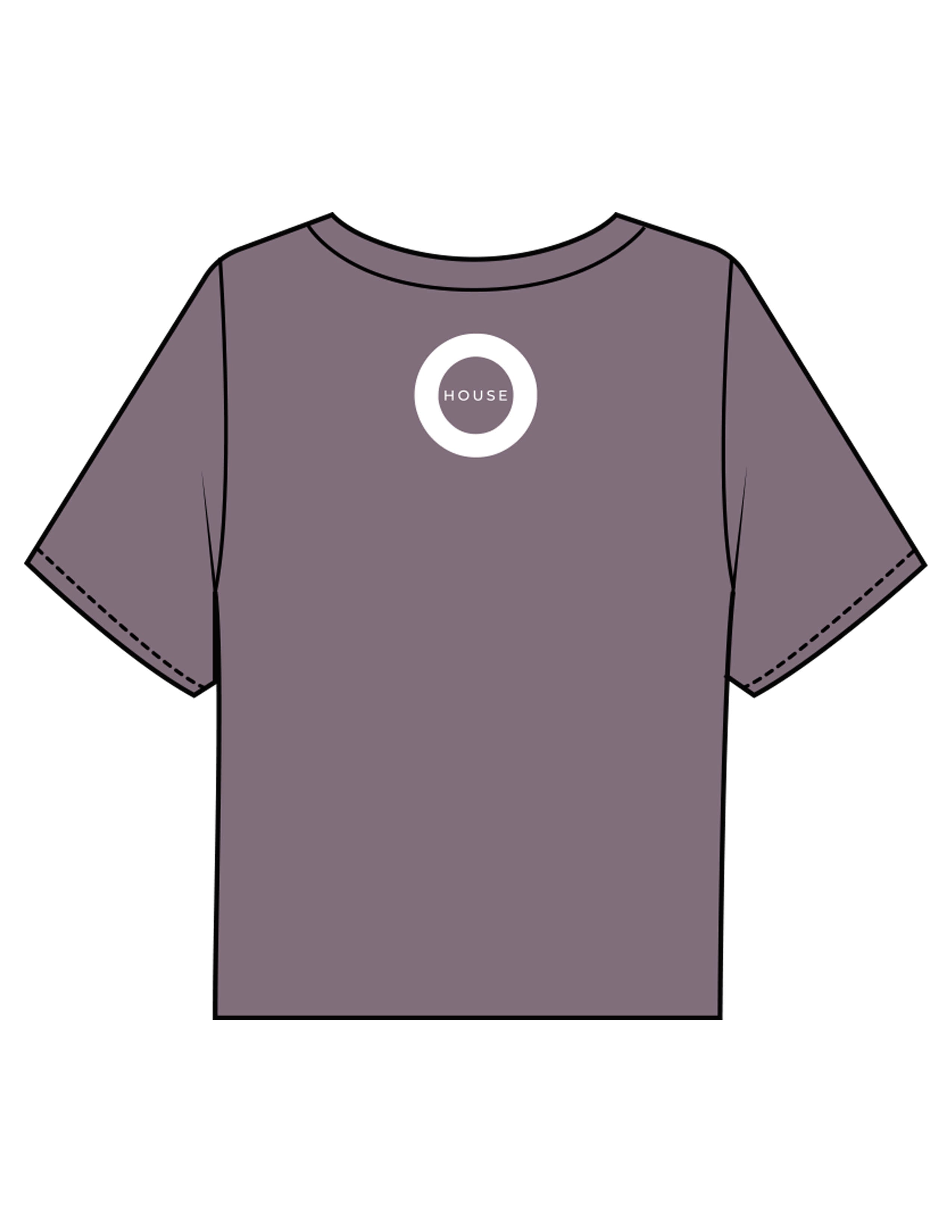 The Boxy Crop Tee - Mauve - HiLo - Chest Stacked "LAGREE" & Back Neckline Round - Printed - White