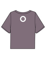 The Boxy Crop Tee - Mauve - HiLo - Chest Stacked "LAGREE" & Back Neckline Round - Printed - White