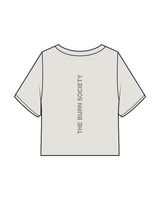 The Heavyweight Crop Tee - Washed Bone - The Burn Society - Center Chest & Back Spine - Printed - Gray