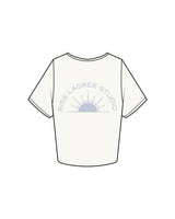 The Crop Tee - Off White - Rise Lagree - Left Chest & Back Logo - Powder