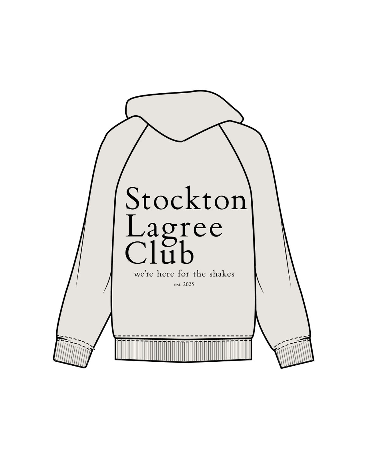 The Womens Hoodie - Washed Bone - Megafit House - Left Chest & Back Stacked - Printed - Black