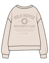 The Midweight Unisex Crewneck - Washed Ivory - HiLo - Center Chest & Back Stacked - Printed - Tone on Tone