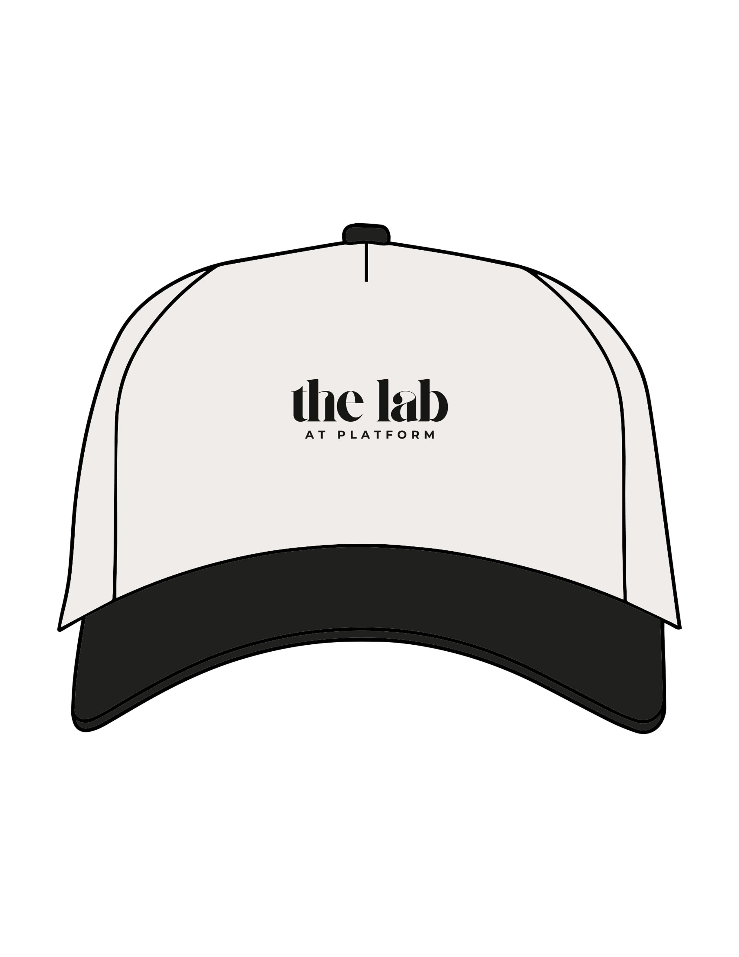 The Canvas Cap - Natural / Black - Platform - Center Crown Stacked - EMB - Black
