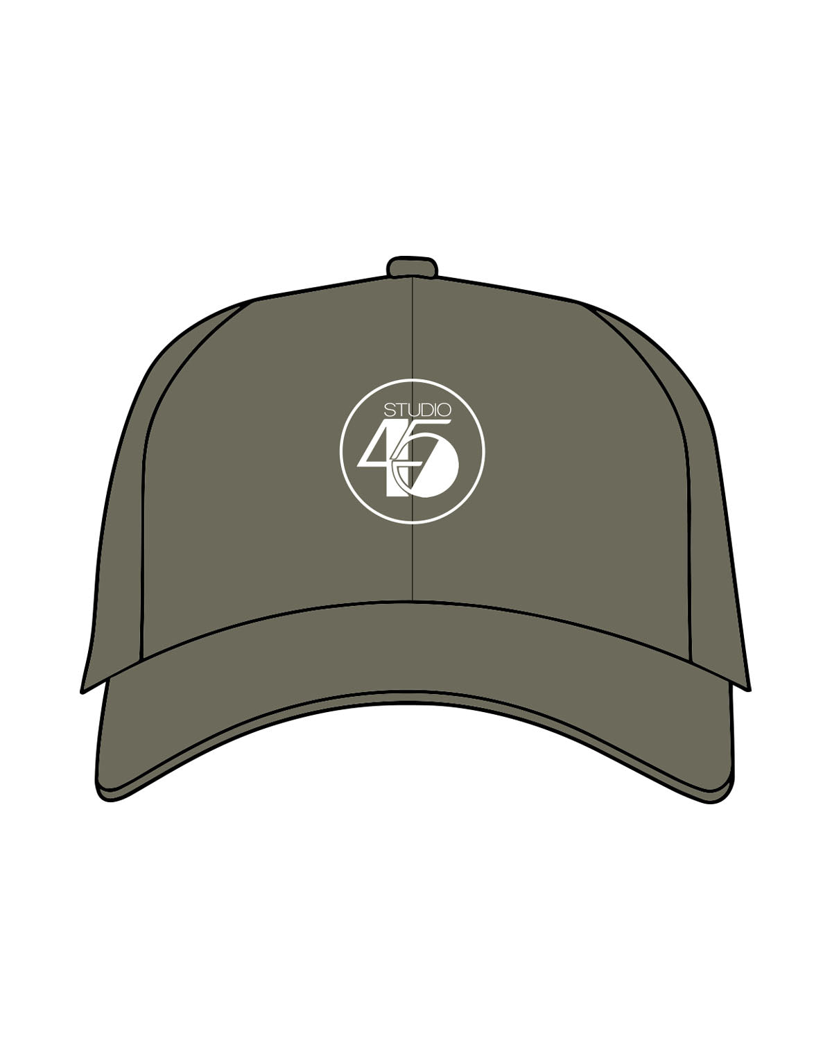 The Dad Hat - Khaki - Studio 45 - Center Round - 45 - White