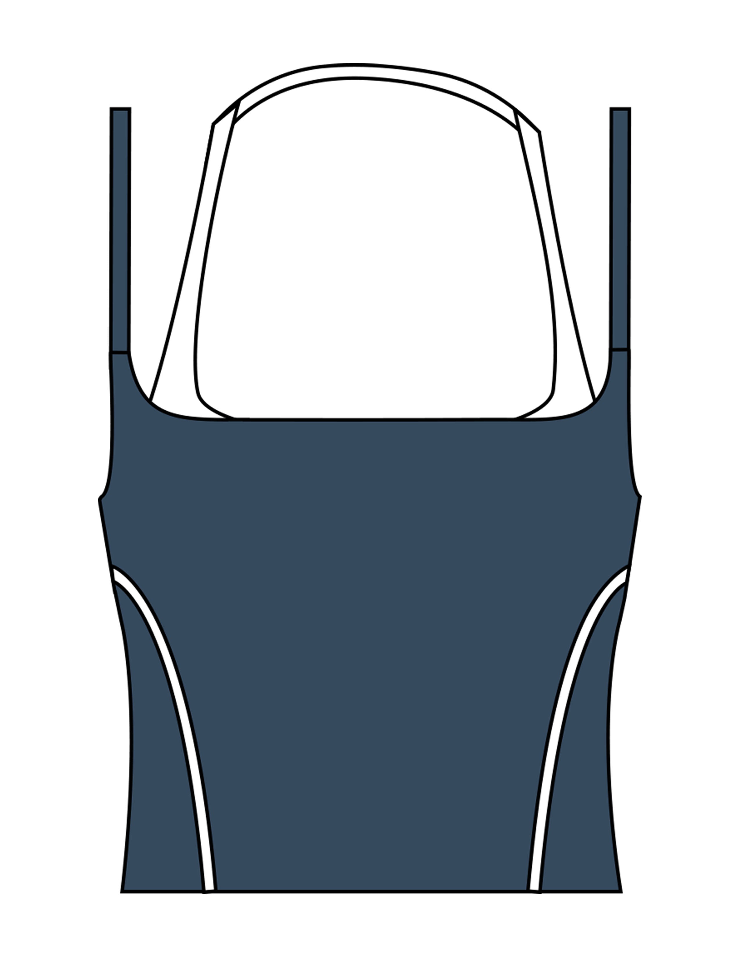The Piped Tank - Teal - enCore Pilates - Center Back - Printed - White