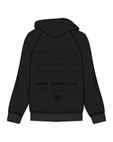 The Womens Hoodie - Black - SUVA - Left Chest Stacked & Back Stacked - Printed - Tone on Tone