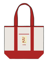 The Contrast Tote Bag - Natural / Red - Barnes. The Label - Center Body Joker - Printed - Full Color