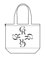 The Zipper Tote Bag - White - CORE REFORM - Center Body "4 logos" - Printed - Black