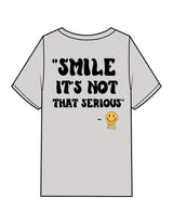 The Mens Heavyweight Tee -  Washed Storm - Try Smile Collective - Left Chest & Back Stacked "SMILE" - Printed - Pink