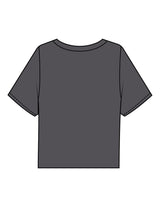 The Boxy Crop Tee - Charcoal - Fit Biz Strategies - Center Chest Stacked - Printed - White