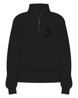 The Mens 1/4 Zip - Black - Bruehl - Left Chest Stacked - Black