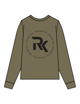 The Mens Long Sleeve - Army - REKINECTED - Center Chest & Center Back Circular - Printed - Black