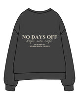 The Mens Classic Crewneck - Charcoal - Kafe'sito - Center Chest Side & Back - Printed - Off White