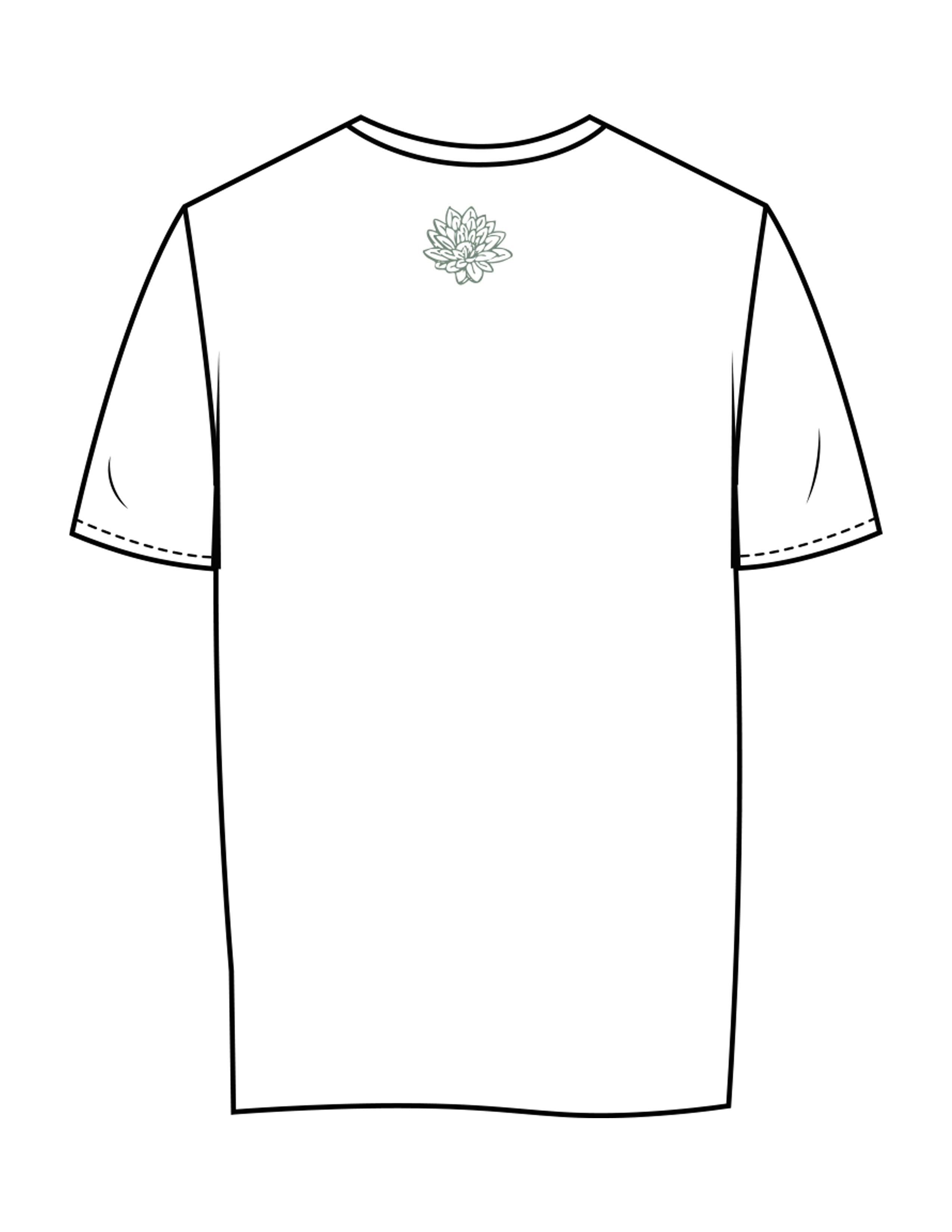 The Womens Tee - White - Balanced Self - Center Chest Stacked & Back Neckline - Printed - Sage