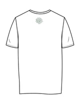 The Womens Tee - White - Balanced Self - Center Chest Stacked & Back Neckline - Printed - Sage