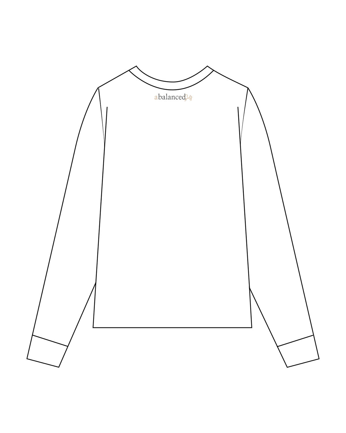 The Womens Oversized Long Sleeve - White - Balanced Self - Left Chest & Back Neckline - Printed - Full Color