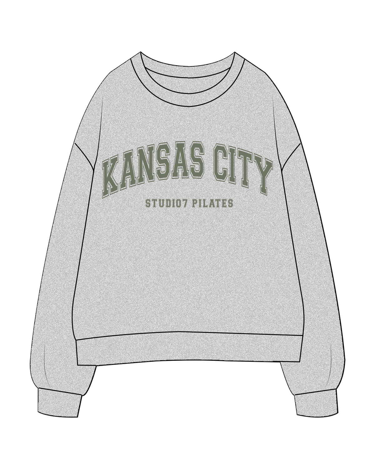 The Mens Crewneck - Heather - STUDIO 7 - Chest Logo - Printed - Sage