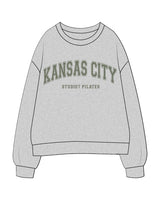 The Womens Crewneck -  Heather - STUDIO 7 - Chest Logo - Printed - Sage