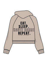 The Womens Hoodie - Bone - Haute Barre - Left Chest Stacked & Back Stacked - Black