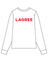 The Womens Long Sleeve - White - Method Lagree - Center Chest Round & Center Back - Printed - Full Color