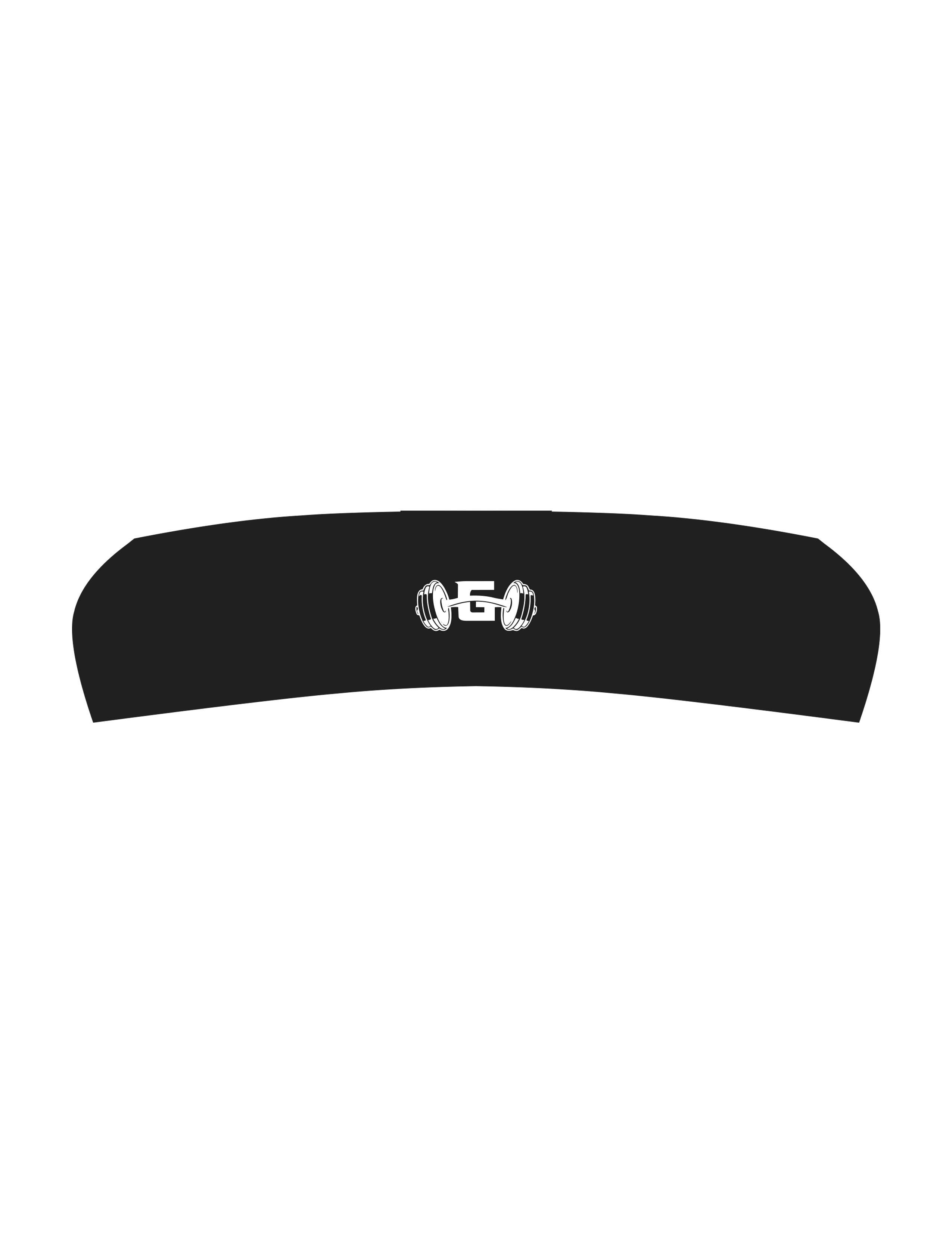 The Headband - Black - Gladden Gains - Center Brim - Printed - White